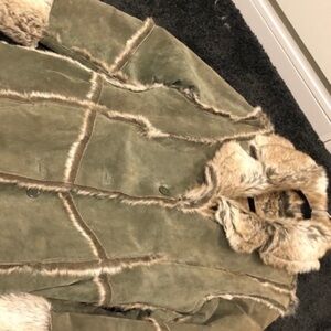 Faux suede reversible to Fur Coat